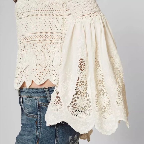 Free People Once Upon a Time Sweater in Ivory - Picture 8 of 13